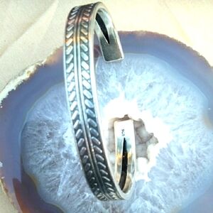 925 Sterling Silver Oxidized Cuff.